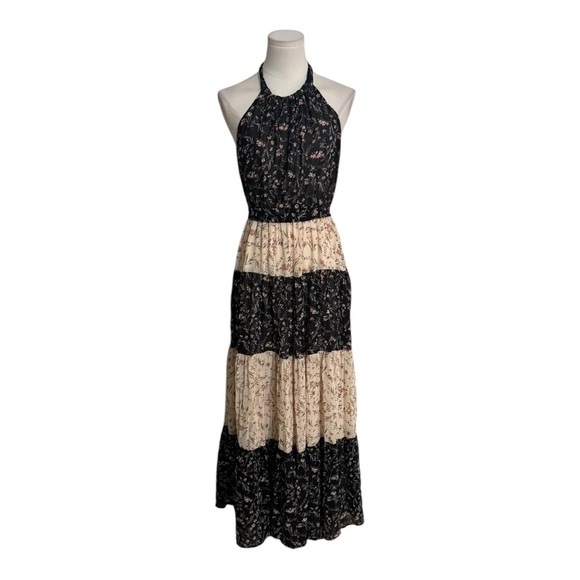 LULUS Mixed Message Black and Beige Floral Print
Halter Maxi Dress Size M Party - Picture 6 of 9